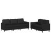 vidaXL Ensemble de canap&eacute;s 2 pcs avec coussins Noir Similicuir