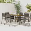 vidaXL Mobilier &agrave; d&icirc;ner d'ext&eacute;rieur 7 pcs R&eacute;sine tress&eacute;e Gris