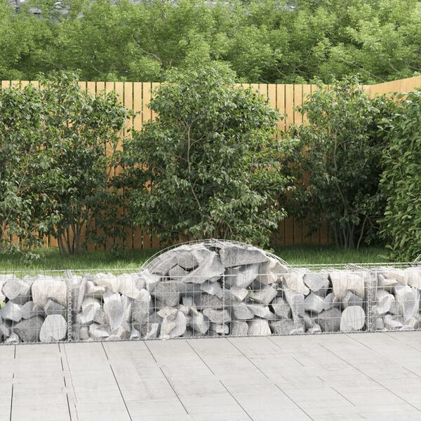 vidaXL Paniers &agrave; gabions arqu&eacute;s 8 pcs 200x50x40/60 cm fer galvanis&eacute;
