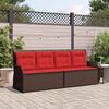 vidaXL Banc de jardin avec coussin Marron Poly rotin