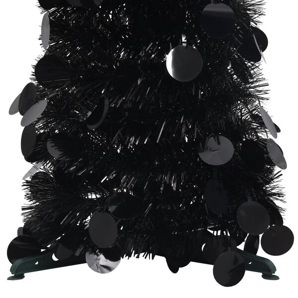 vidaXL Sapin de No&euml;l artificiel escamotable noir 120 cm PET