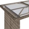 vidaXL Table de jardin avec dessus en verre gris 110x68x70 cm rotin