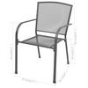 vidaXL Chaises empilables de jardin lot de 2 Acier Gris