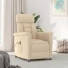 vidaXL Chaise de massage Crème 70.5 x 96.5 x 95 cm Tissu et métal