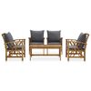vidaXL Salon de jardin 5 pcs avec coussins Bois d'acacia solide