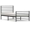 vidaXL Cadre de lit m&eacute;tal sans matelas avec pied de lit noir 100x190cm