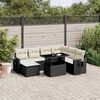 vidaXL Salon de jardin 9 pcs avec coussins noir r&eacute;sine tress&eacute;e