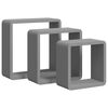 vidaXL &Eacute;tag&egrave;res murales sous forme de cube 3 pcs Gris MDF