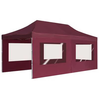 vidaXL Tente de réception pliable avec parois Aluminium 6x3 m Bordeaux