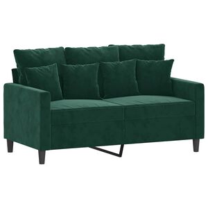 vidaXL Canap&eacute; &agrave; 2 places Vert fonc&eacute; 120 cm Velours