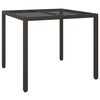 vidaXL Table de jardin pour repas Marron 90 x 90 x 75 cm Poly rotin