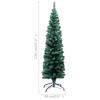 vidaXL Sapin de No&euml;l artificiel mince pr&eacute;-&eacute;clair&eacute; et boules vert 120cm