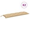 vidaXL Coussins de banc de jardin lot de 2 beige m&eacute;lang&eacute; tissu