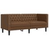 vidaXL Canapé à 2 places Chesterfield marron similicuir daim
