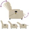 vidaXL Fauteuil de massage inclinable crème tissu