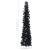 vidaXL Sapin de No&euml;l artificiel escamotable noir 120 cm PET