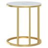 vidaXL Table d'appoint Doré et marbre blanc 45 cm Verre trempé