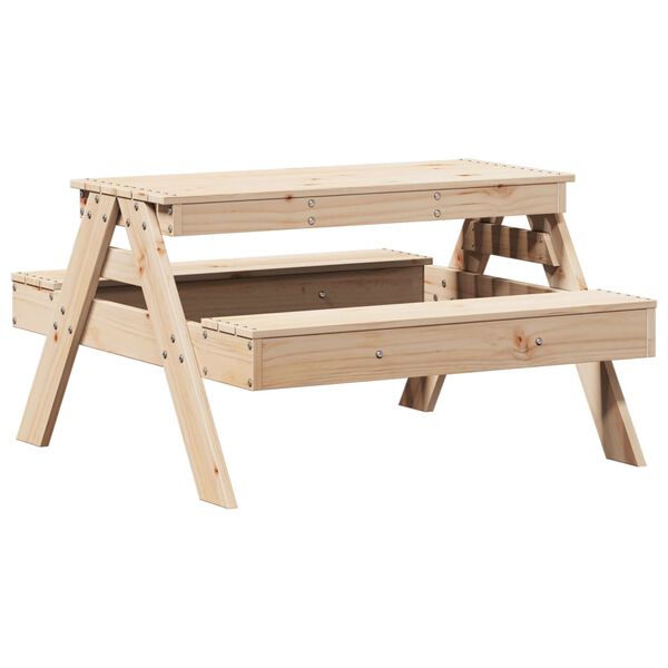 vidaXL Table de pique-nique pour enfants 88x97x52cm bois massif de pin