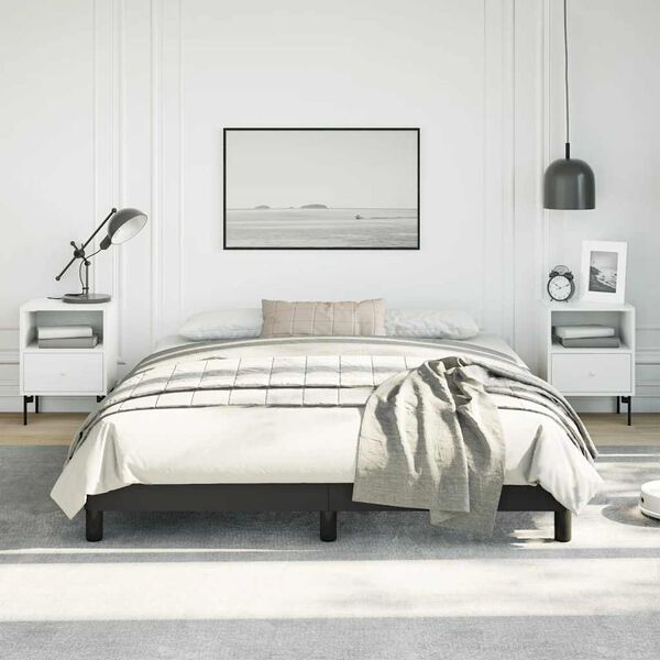 vidaXL Cadre de lit noir 152x203 cm similicuir