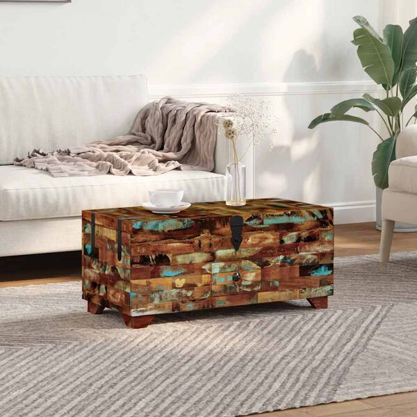 vidaXL Coffre table basse Bois de récupération massif 80x40x35 cm