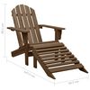 vidaXL Chaise de jardin Adirondack avec pouf et table Sapin Marron