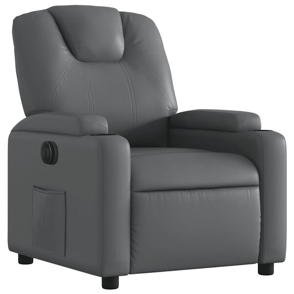 vidaXL Fauteuil inclinable électrique gris similicuir