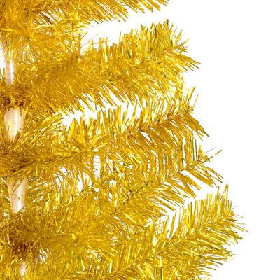 vidaXL Arbre de Noël artificiel pré-éclairé et boules doré 180 cm PET
