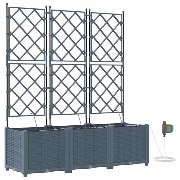 vidaXL Cache-pot de jardin 3 pcs Gris Clair Acier