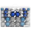 vidaXL Boules de No&euml;l 100 pcs bleu et argent&eacute; 3 / 4 / 6 cm