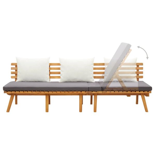 vidaXL Lit de repos de jardin 200x65 cm Bois d'acacia solide