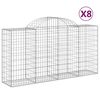 vidaXL Paniers &agrave; gabions arqu&eacute;s 8 pcs 200x50x100/120 cm fer galvanis&eacute;
