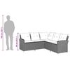 vidaXL Canap&eacute;s en forme de L avec coussins gris r&eacute;sine tress&eacute;e