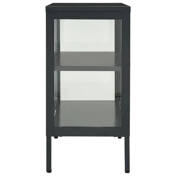 vidaXL Buffet Anthracite 70x35x70 cm Acier et verre