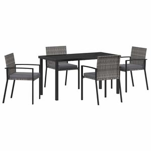 vidaXL Ensemble de salle &agrave; manger pour jardin 5 pcs Gris