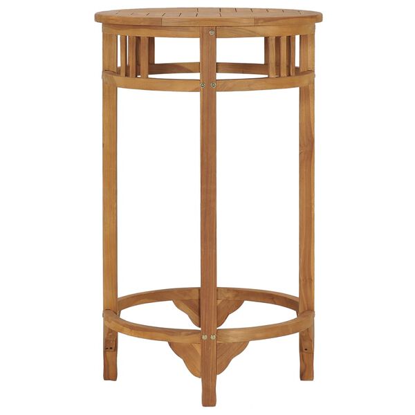vidaXL Table de bar Ø 60 cm Bois de teck solide