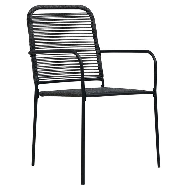 vidaXL Chaises de jardin lot de 2 Corde en coton et acier Noir