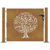vidaXL Portail de jardin 100x75 cm en acier Corten motif arbre