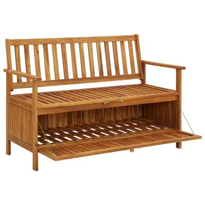 vidaXL Banc de rangement de jardin 120 cm bois d'acacia solide