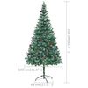vidaXL Arbre de No&euml;l artificiel pr&eacute;-&eacute;clair&eacute;/boules pommes de pin 210cm