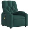 vidaXL Fauteuil inclinable de massage électrique vert foncé tissu