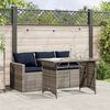 vidaXL Ensemble &agrave; manger de jardin et coussins 2 pcs gris rotin