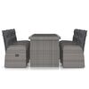 vidaXL Salon de jardin 7 pcs avec coussins Résine tressée Gris