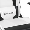 vidaXL Chaise de jeu avec repose-pied Blanc et noir Similicuir