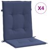 vidaXL Coussins de chaise &agrave; dossier bas lot de 4 bleu marine tissu