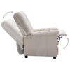 vidaXL Fauteuil inclinable électrique crème tissu