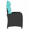 vidaXL Chaise de jardin inclinable avec table d'appoint noir polyrotin