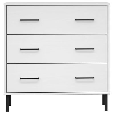 vidaXL Buffet avec 3 tiroirs Blanc 77x40x79,5 cm Bois massif OSLO