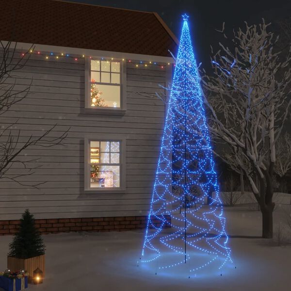 vidaXL Sapin de No&euml;l avec piquet 3000 LED bleu 800 cm
