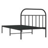 vidaXL Cadre de lit métal sans matelas avec tête de lit noir 100x190cm