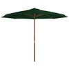 vidaXL Parasol d'ext&eacute;rieur avec m&acirc;t en bois 350 cm Vert